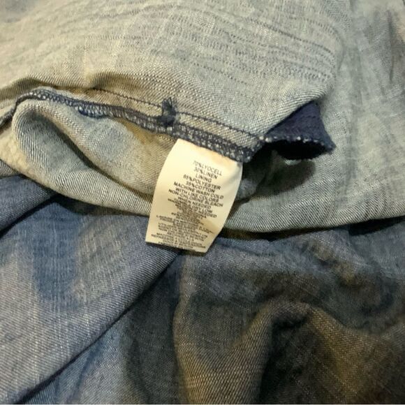 Trina Turk M Palo Alto Linen Lyocell Chambray Look V Neck Zip Jumpsuit *No Belt - Picture 8 of 9